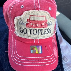 Jeep Go Topless Ball cap Embroidered Pink NWT